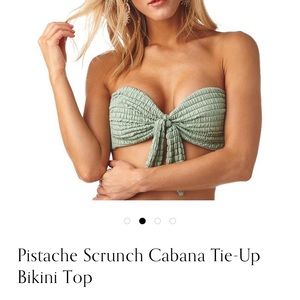 Montce Pistache Scrunch Cabana Tie-up Top